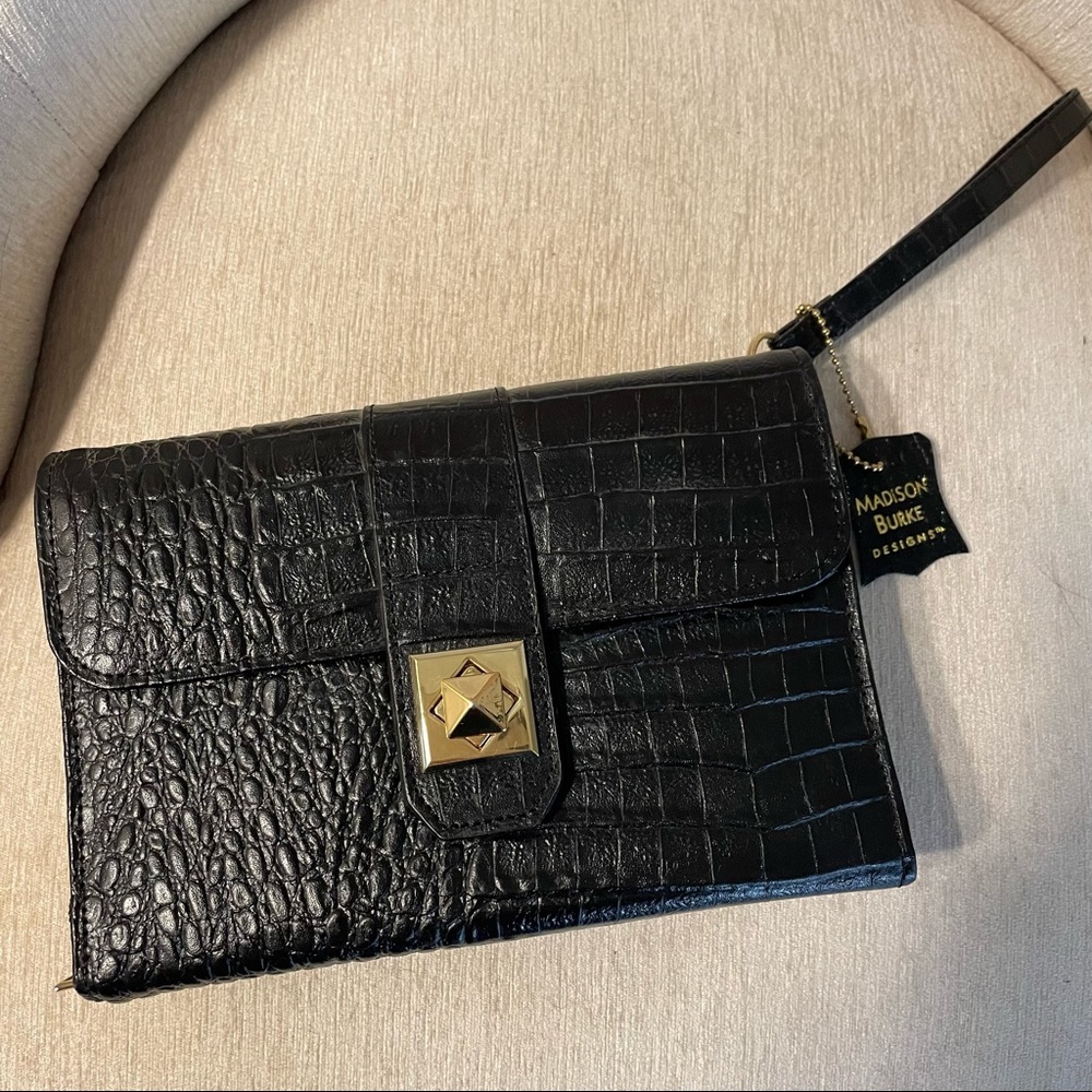Genuine Leather Travel Jewelry Case - Black - Madison Burke - Wristlet